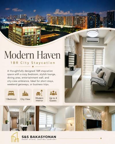 Barangay 76 Apartment | Modern Haven Staycation near MOA - 1BR at Shore3T1 -City VIew