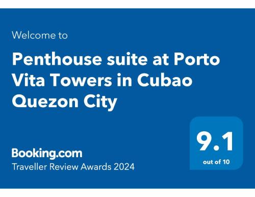 Socorro Apartment | Penthouse suite at Porto Vita Towers in Cubao Quezon City
