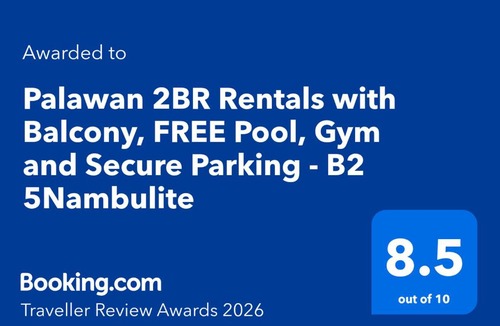 Puerto Princesa City Centre Apartment | 2BR Condo Resort Rentals with Balcony, FREE Pool, Gym and FREE Parking near Airport- B2 5Nambulite