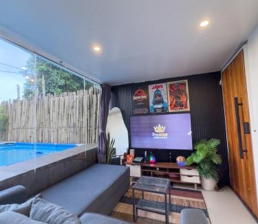 CSJDM House | Glass Cabin Secluded Overlooking Oasis with pool