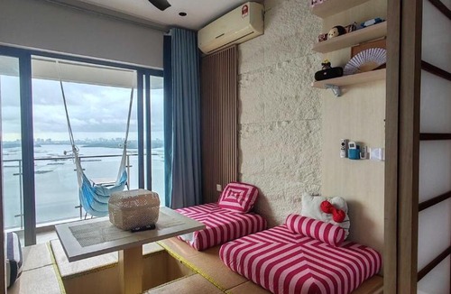 Central District Apartment | Japanese Tatami 2BR Panoramic Sunset SeaView High Floor DangaBay FreeParking