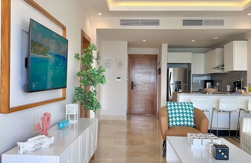 Samana Apartment | Luxurious, Stunning Bay View Condo, King Bed, Spacious Terrace, Pool, Gym.