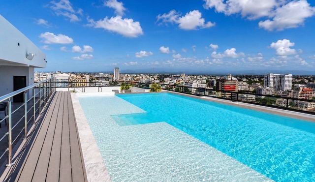 2-Bedroom Comfort with Rooftop Pool Views in Distrito Nacional