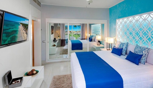 All inclusive mini suite, jetted tub and balcony at Grand Sirenis in Punta Cana in Punta Cana