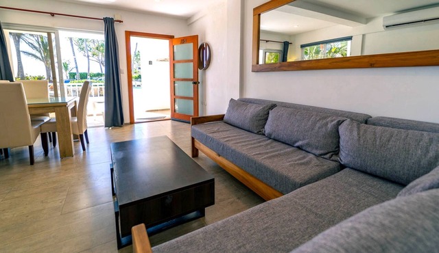 Beachfront 2BR Ground Floor w/Patio 15 Steps to Sand Kite Beach in 5-1 Cabarete
