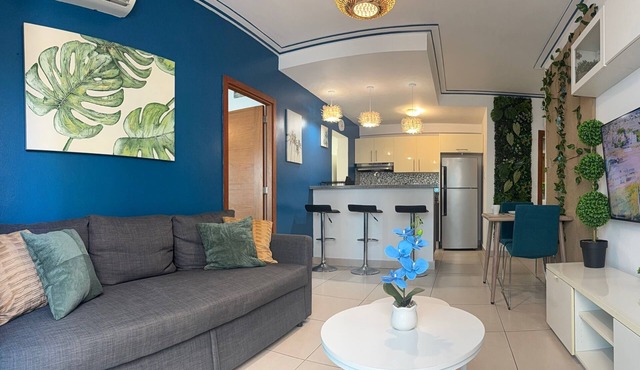 Cozy 1-bedroom apartment in charming area of Piantini in Santo Domingo with AC, in Santo Domingo