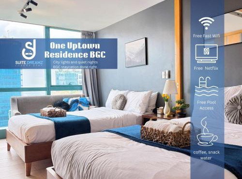 FREE Welcome Breakfast, BGC 1BR, 300Mbps Fiber, Steps to Mitsukoshi & Uptown, 29K in Manila
