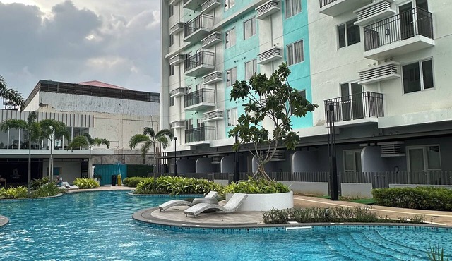 Ground Floor Studio with Patio and Pool View at Casa Mira Towers, Mandaue in Mandaue