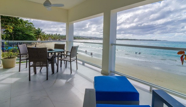 Luxury 4BD Beachfront Condo with Amazing Sea Views, Pool, Central Location in Cabarete