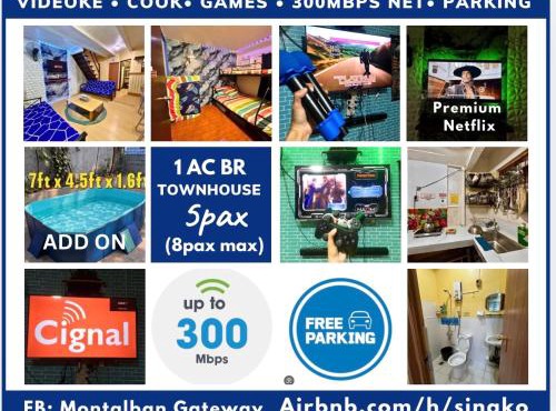 MG 5pax 1 AC BR 300mbps FREE Netflix Parking Cignal Videoke Shower Heater Cook & Grill in Rodriguez