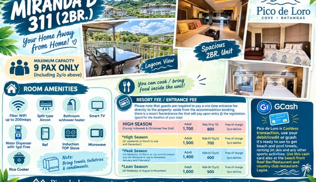 Miranda 311B 2br at Pico de Loro by Raquel's Place in Nasugbu
