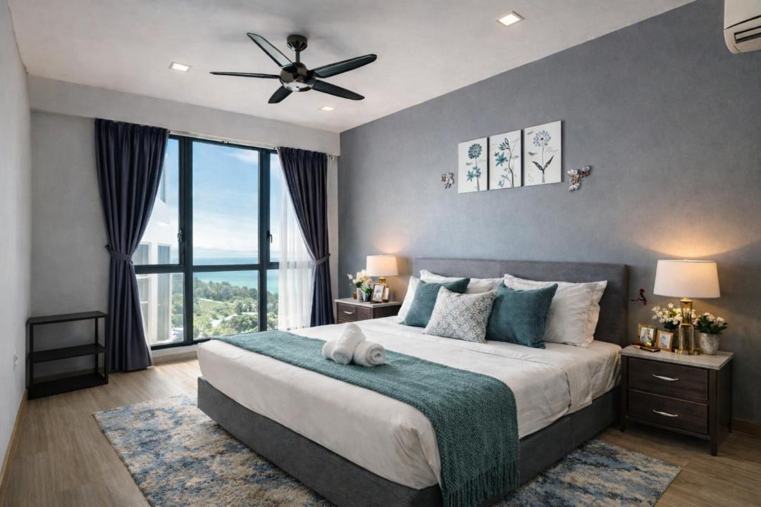 Seri Tanjung Pinang Apartment | Seaview High Floor 2BR Suite Bathtub & Sauna near Gurney Jazz Suites 21