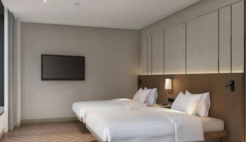 Large Double Room with Two Double Beds and City View