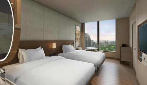Superior Double Room with Two Double Beds and City View