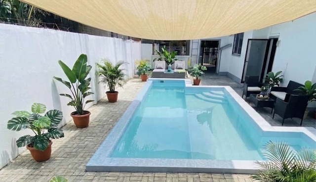 Villa with a pool—a 10-minute walk to the beach