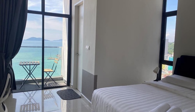 1-Bedroom Seaview Apartment at The Shore – With Sofa Bed & Balcony in Kota Kinabalu